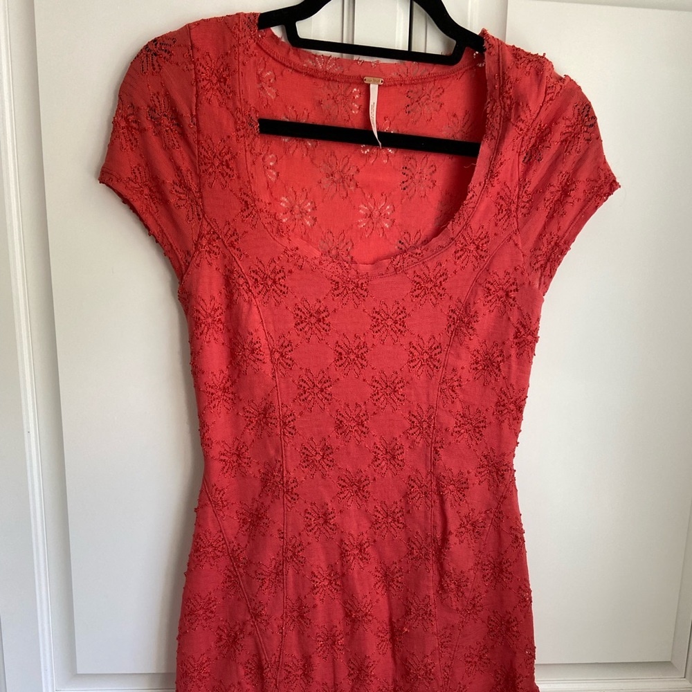 Coral Free People Mini Dress